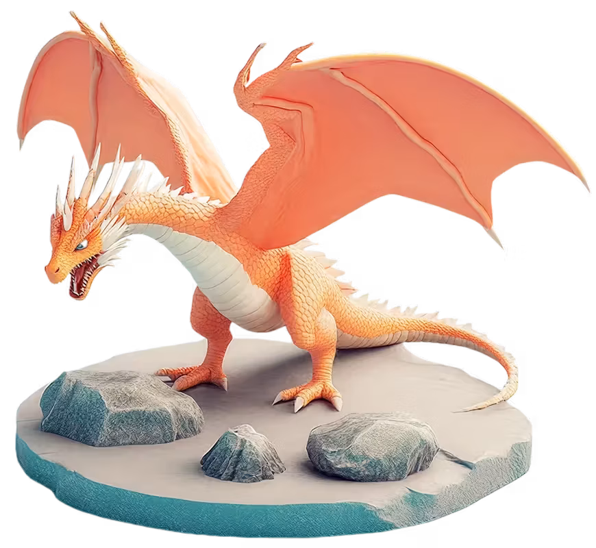 Modelo 3D de dragón detallado generado a partir de una imagen