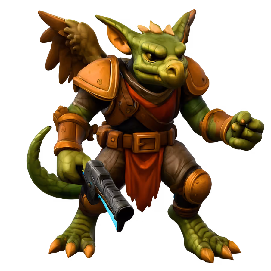 Fantasy goblin with blaster