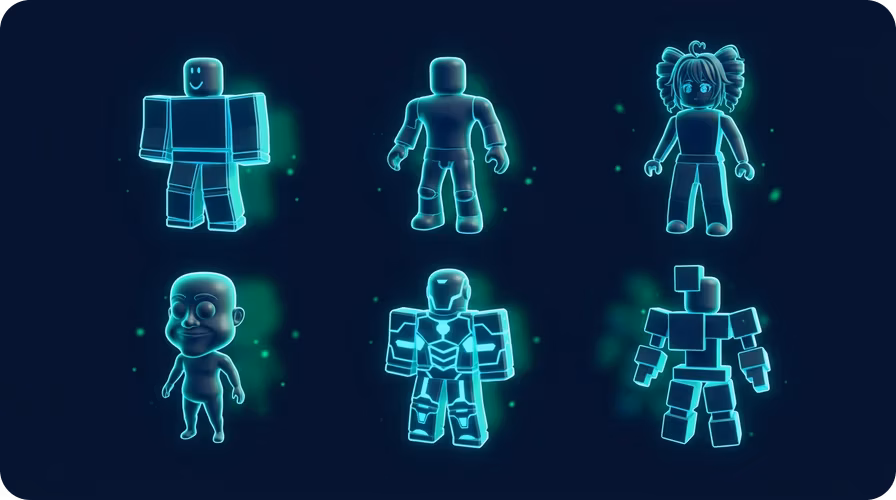 Variedad de estilos de maniquíes de Roblox