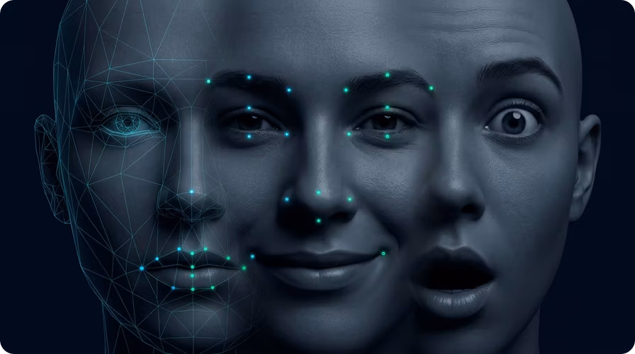 Controles de expresión facial de humanos 3D