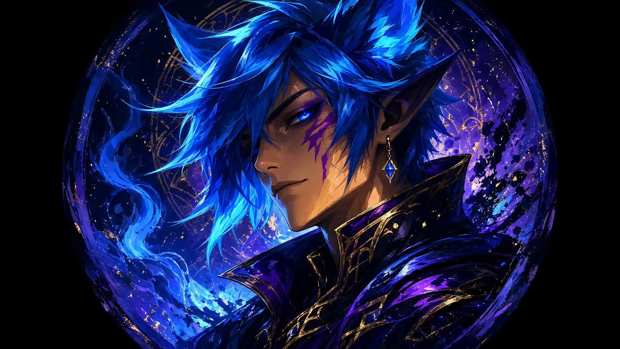 Ejemplo de un avatar estilizado con diseño artístico de personaje