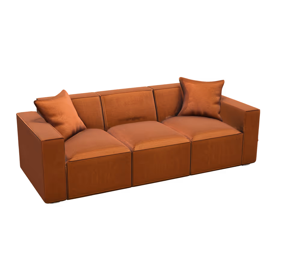 Orange two-seater couch