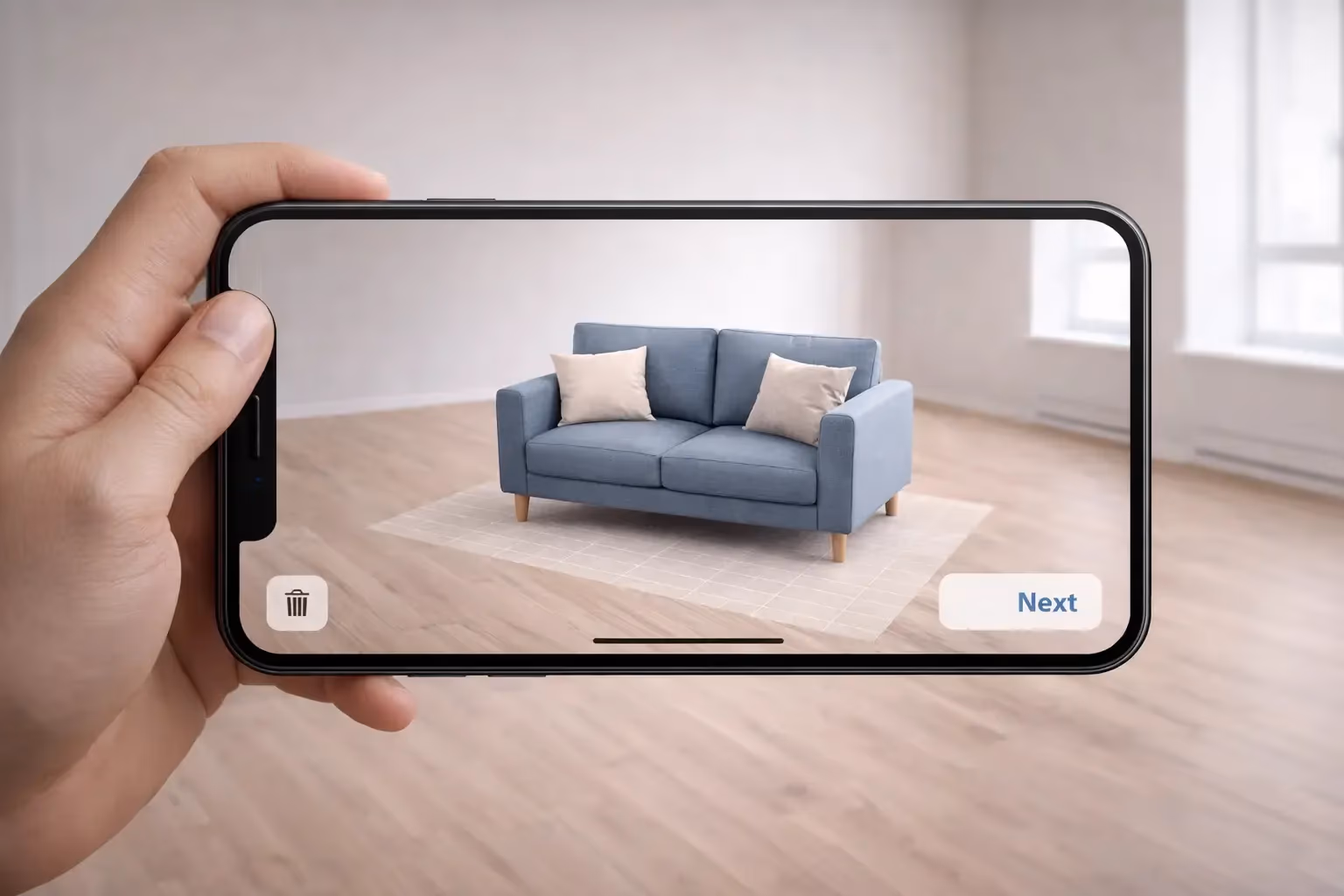 AR product preview on a smartphone