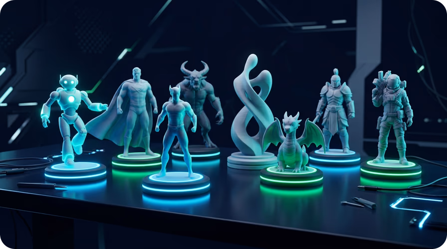 Perfecto para figuras, miniaturas y piezas de exhibición