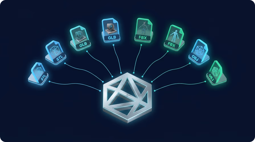 3D logo export format options