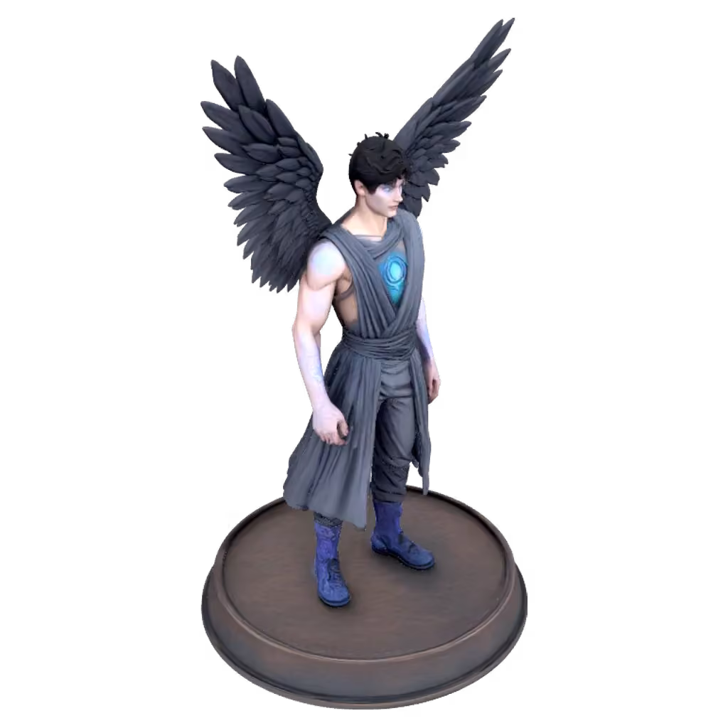 Winged humanoid figure
