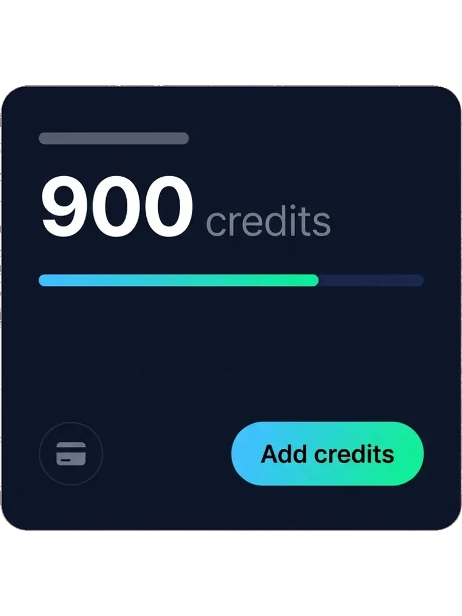 A prepaid API credit balance in the Sloyd API dashboard
