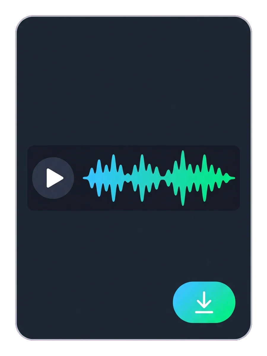 An audio player with a download button