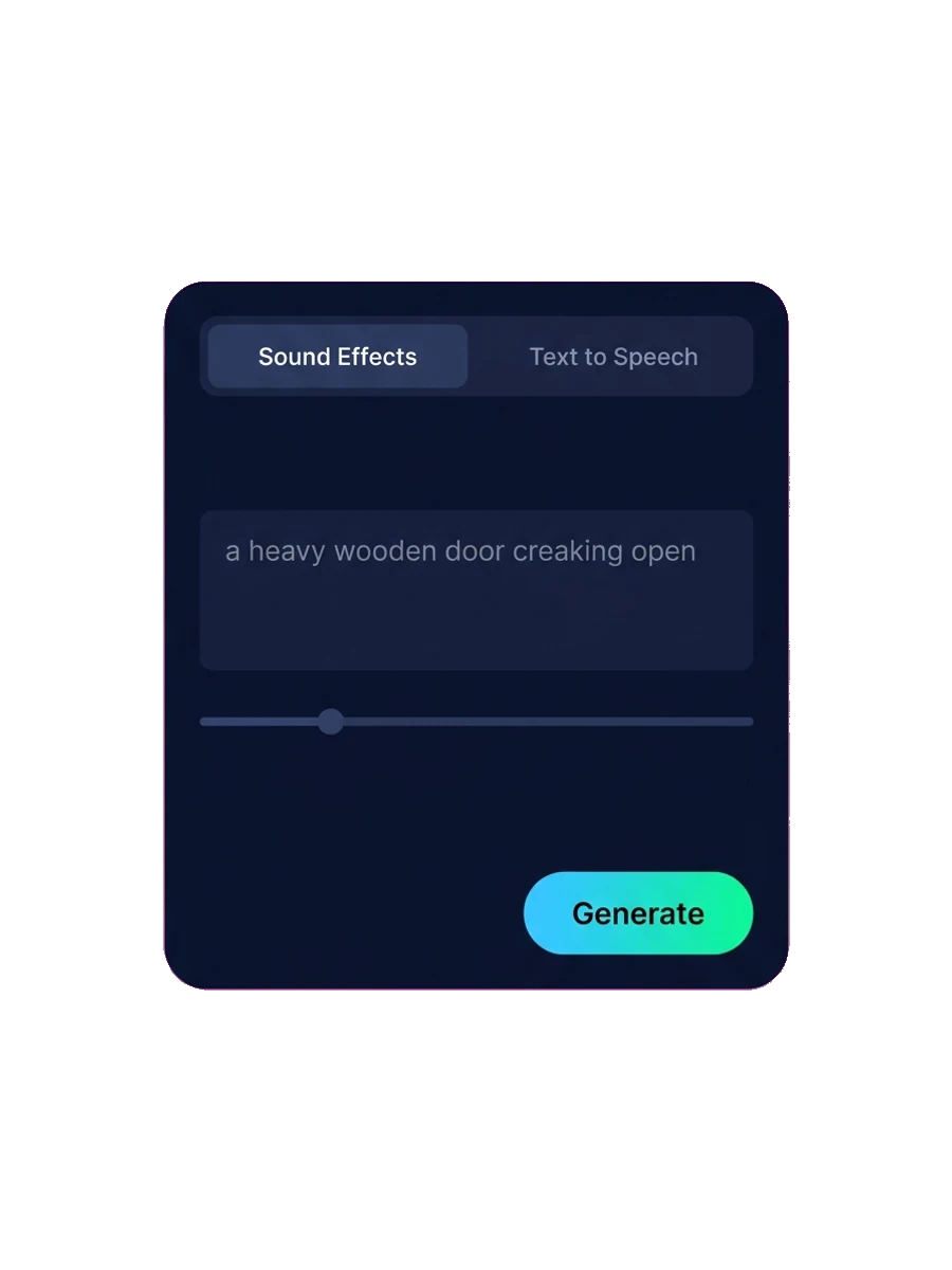 The Sloyd Audio prompt box with a sound effect prompt