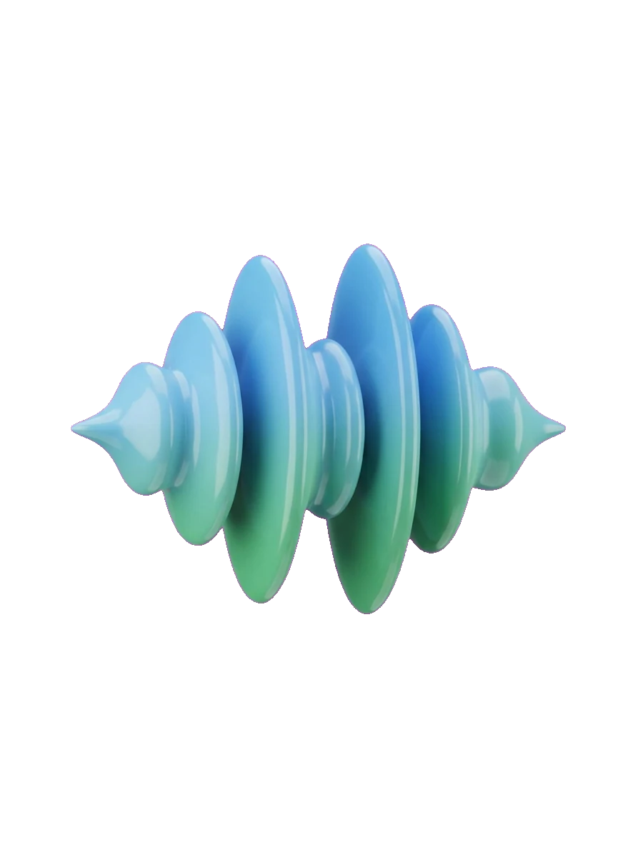 Four waveform sculptures showing sound variations