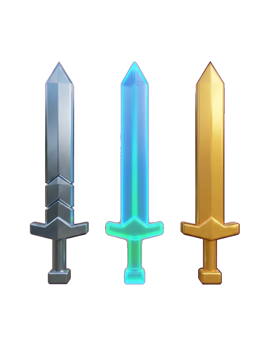 El mismo accesorio de Roblox mostrado en diferentes acabados de estilo