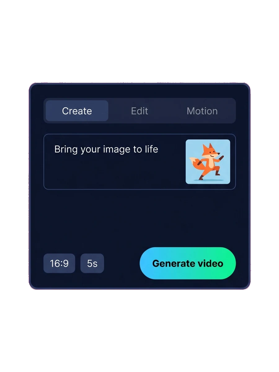 The Sloyd Video Studio prompt box with an image reference