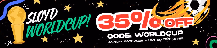 Sloyd World Cup Sale — 35% off annual packages with code WORLDCUP. Limited time offer.